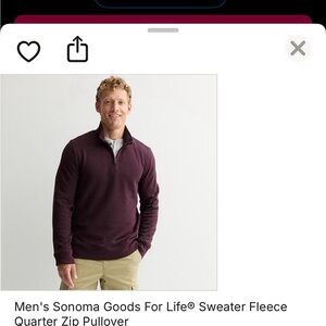 Sonoma men’s Quarter-Zip Sweater - Madera Plum